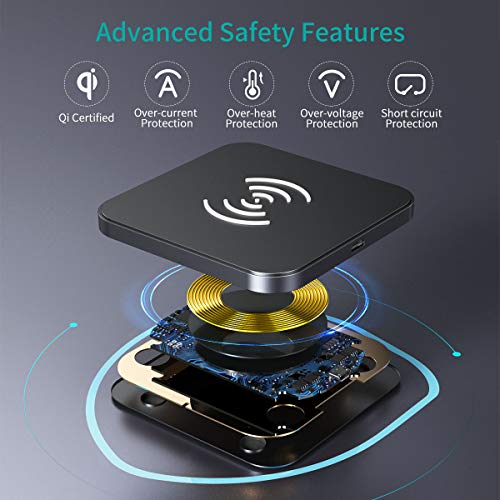 CHOETECH Carregador sem fio 7.5/10W com 2 pacotes, QI carregamento rápido para iPhone 12 Pro Max/SE