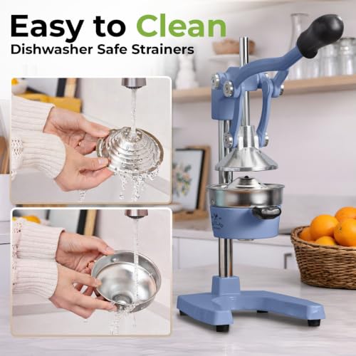 Image of Zulay Kitchen Cast Iron Juicer - Heavy Duty Manual Juicer with Detachable Strainers for Easy Cleaning, Orange Juice Press for Citrus Fruits, Perfect for Bartenders, Juice Lovers & Health Enthusiasts
