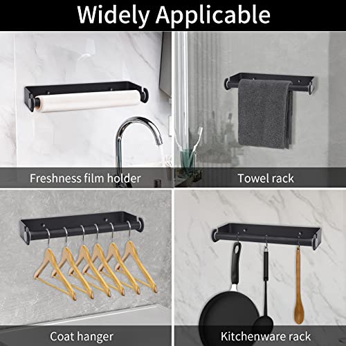 Pedoruby - Under Cabinet Paper Towel Holder For Kitchen, Wall Mount Paper Roll Holder With Self-Adhesive Or Screw Mounting Option, Paper Towel Holder Wall Mount, Pantry Or Cabinet Organizer. (Black) #TOP3