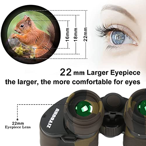 Binoculars For Adults 20X50 High Power Military Binoculars For Adults And Kids With Low Light Night Vision,Compact Waterproof Bird Watching Travel Hunting Stargazing Bak-4 Prism Fmc Lens(Brown-2) #TOP2
