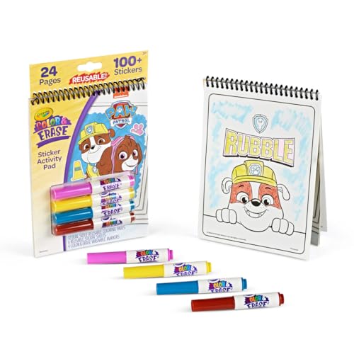 Image of Crayola PAW Patrol Sticker Activity Pad, 12 PAW Patrol Coloring Pages, 100+ Stickers, Travel Activity, PAW Patrol Toys, Toddler Gifts