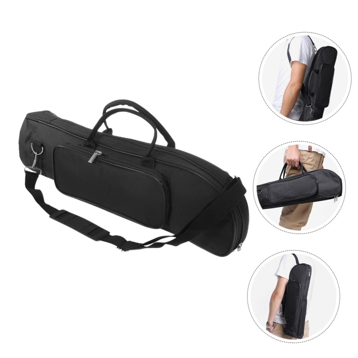 Bolsa Fácil de Llevar Trompeta Compartimentos Separados para Tela Oxford de Correa Hombro y para Protección de Instrumentos
