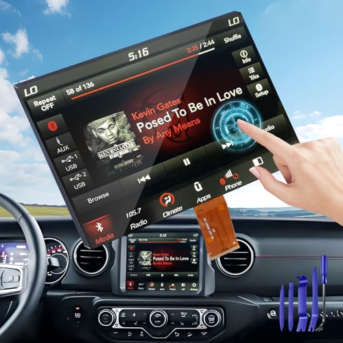 2026 New 8.4 UConnect 4C UAQ Screen Radio Navigation Chip Upgrade Gel-Free Replacement Compatible Fit for Dodge RAM Jeep Chrysler 2017-2021 Replace OEM # LA084X01(SL)(02) with Mounting Tool