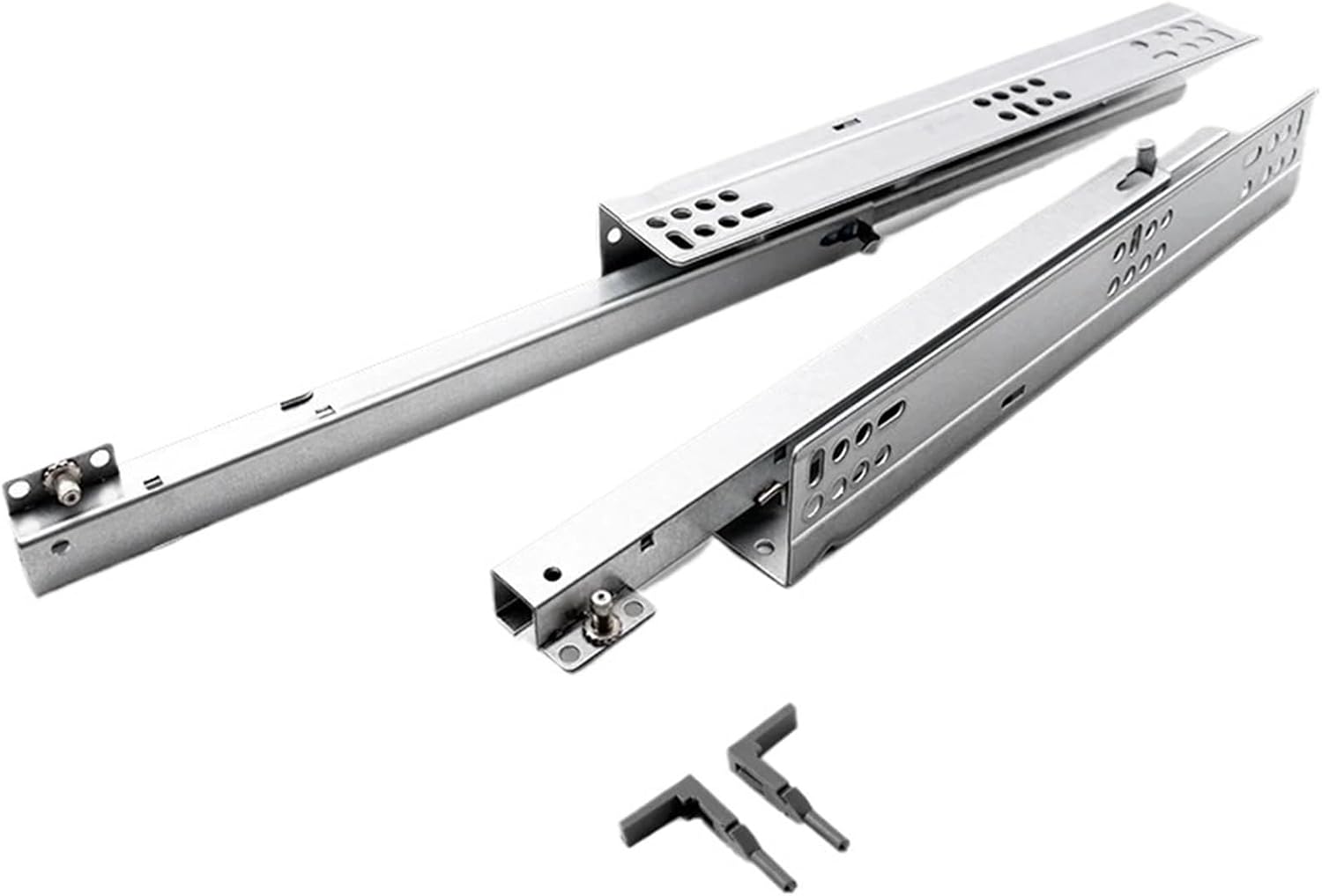 Side Mount Cabinet Runners Glides Push Open Two Hidden Telescopic Guides Soft Close Bottom Installation Drawer Slide(20inch)