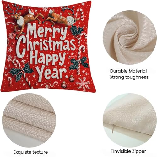 Housse de coussin en lin imperméable 65x65cm Noël décoration haut de gamme