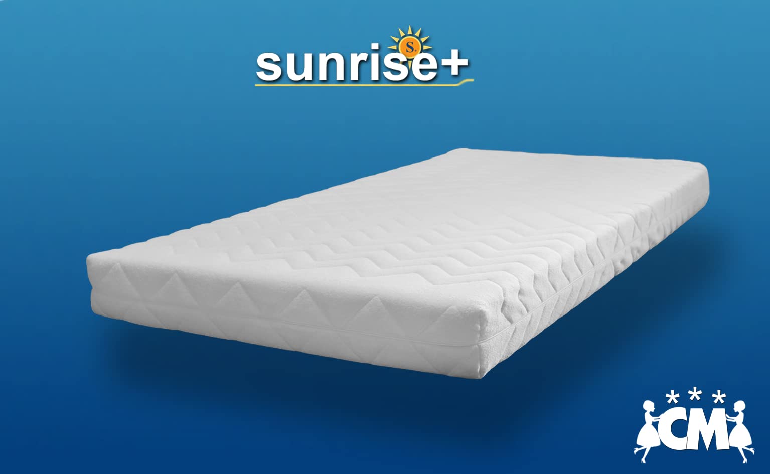 Schaumstoff Kindermatratze 90x200 cm Sunrise Plus. Orthopädisch, formstabil für gesunden Schlaf. Allergiker geeignet. H2