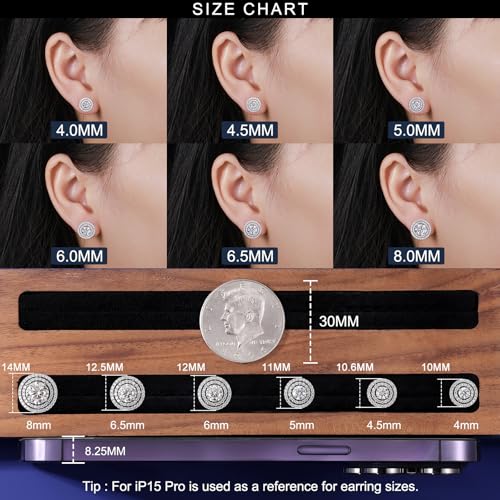 Moissanite Double Halo Stud Earrings Screw Back 18K White/Yellow Gold Plated 925 Sterling Silver Moissanite Halo Large Earrings for Women Men3