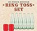Ring Toss Game for Adults - 30 Pc Carnival Game with 24 Plastic Rings and 6 Glass Bottles