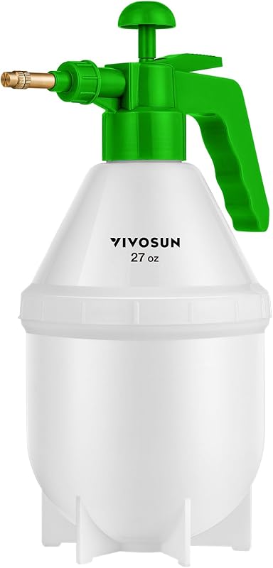 27oz Pump Sprayer, Handheld Garden Water Sprayer Bottle | with Adjustable Brass Nozzle, for Spraying Plants, Flowers, Weeds and Cleaning, Green