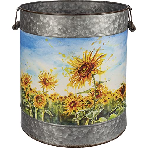 Primitives-by-Kathy-Colorful-Sunflower-Fields-Galvanized-Metal-Bucket-Set-of-2 Primitives by Kathy Colorful Sunflower Fields Galvanized Metal Bucket Set of 2