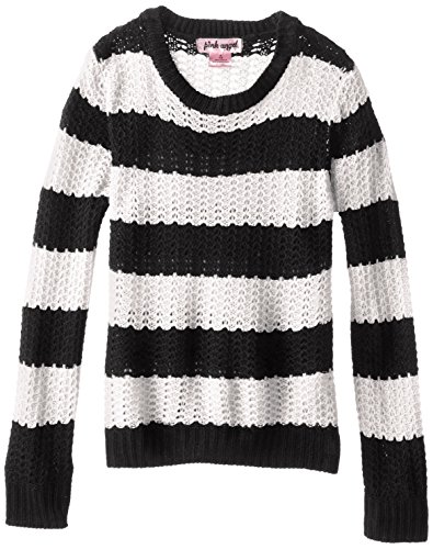 Pink Angel Big Girls' Striped Pullover Sweater