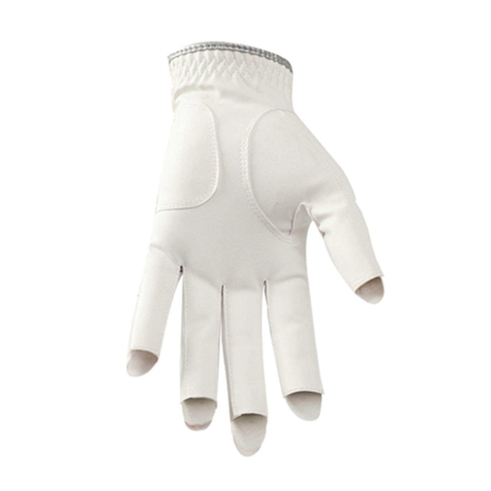 Golfhandschuh für Herren und Damen, linke Hand, Spieler, Mikrofaser, weich, bequem, 17 cm, Weiß
