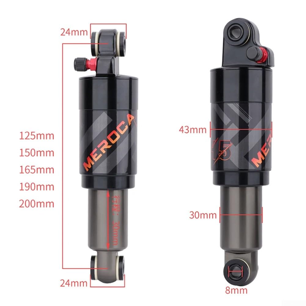 Amortisseur arrière pneumatique, accessoires de vélo, scooter, vélo, pliable, verrouillage, 125/150/165/190/200 mm pour – 190 mm