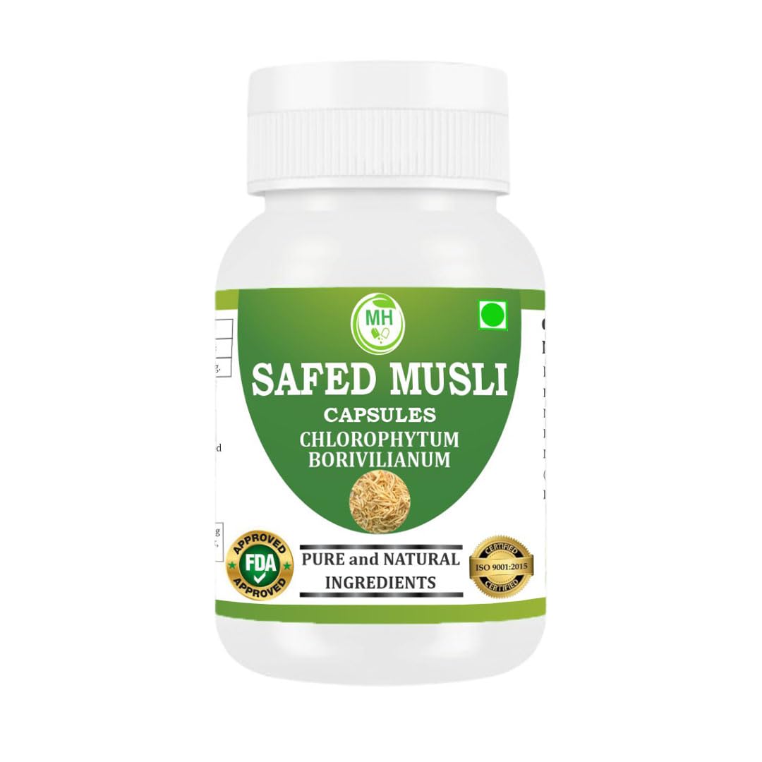 SAFED MUSALI Capsules – 60 Veg Capsules | Pure Asparagus Adscendens Extract | Natural Ayurvedic Herbal Supplement | Plant-Based Wellness Formula (pack of 1) — Amazon image 4