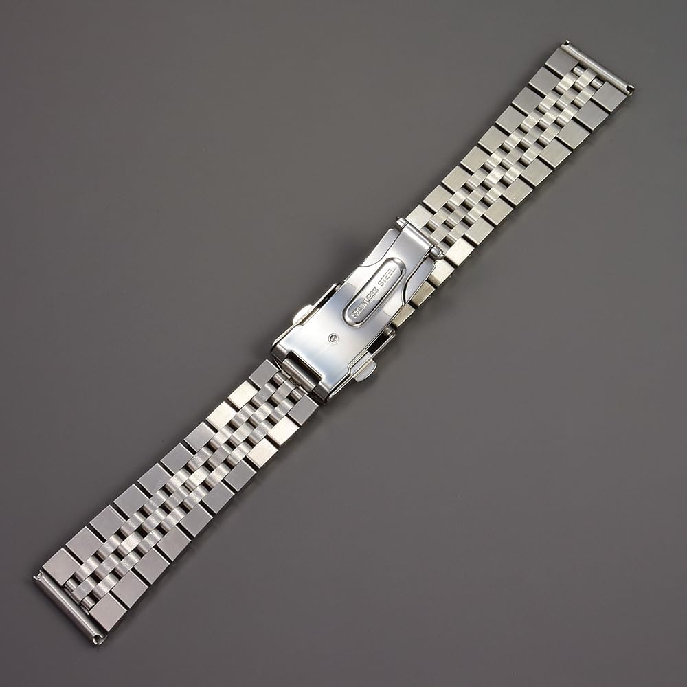 flat end 18mm 19mm 20mm jubilee with double button buckle stainless steel watch bracelet fit for rlx skx watch