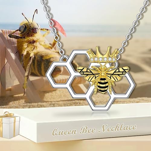 Amazon | YAFEINI ハチネックレス スターリングシルバー 女王蜂
