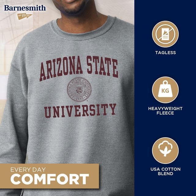 Barnesmith Crewneck Sweatshirt for College, Heritage Logo, Adult Unisex - Image 3