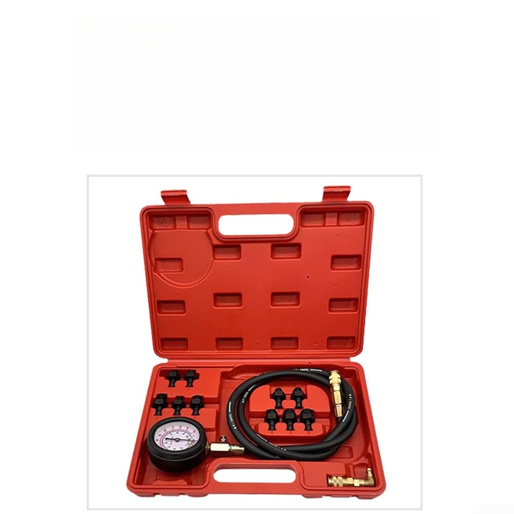 Set di manometro dell'olio per auto, 13 pezzi, tester idraulico in acciaio ad alta resistenza con raccordi per tubi in rame, campo di misurazione 0-140 psi, per diagnosi di auto e camion