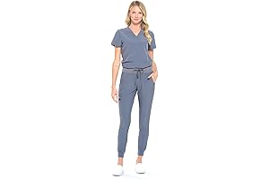 Dagacci Medical Uniform Women and Men Jogger Scrub Set in soft gray