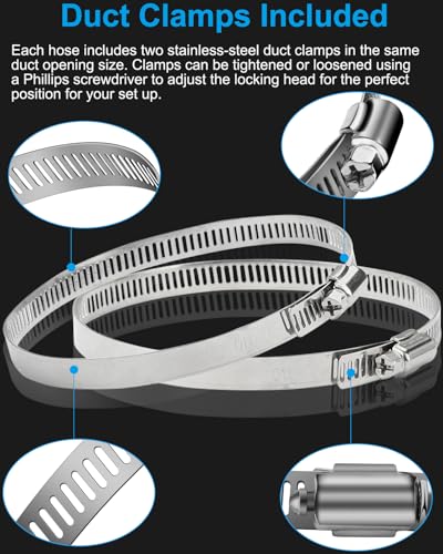Image of GDSTIME 4 Inch Dryer Vent Hose 10 FT, Flexible Aluminum Duct with 2 Clamps, Heavy Duty Muti Layer Protection for Heating Cooling Ventilation and Exhaust