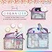 MUMI Travel Toiletry Bag Set of 3 – Clear TSA Approved Toiletry Bags for Women – Reusable Water-Resistant Makeup Organizer Pouches for Skincare, Cosmetics, Travel Accessories, Airport Packing - Aqua