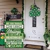 CROWNED BEAUTY St Patricks Day Blessing Garden Flag 12x18 Inch Double Sided for Outside Small Burlap Green Shamrock Holiday Yard Flag