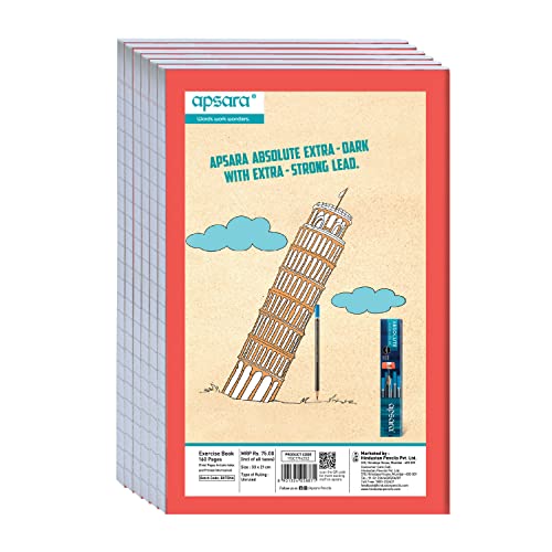 Image of Apsara Mahabar (Foolscap) Longbook | 33 CM x 21 CM Approx - Pages 160 | Plain Unruled Long Notebook | GSM 56 | Use for School & College Students and Professionals | Covers May Differ | Pack of 6