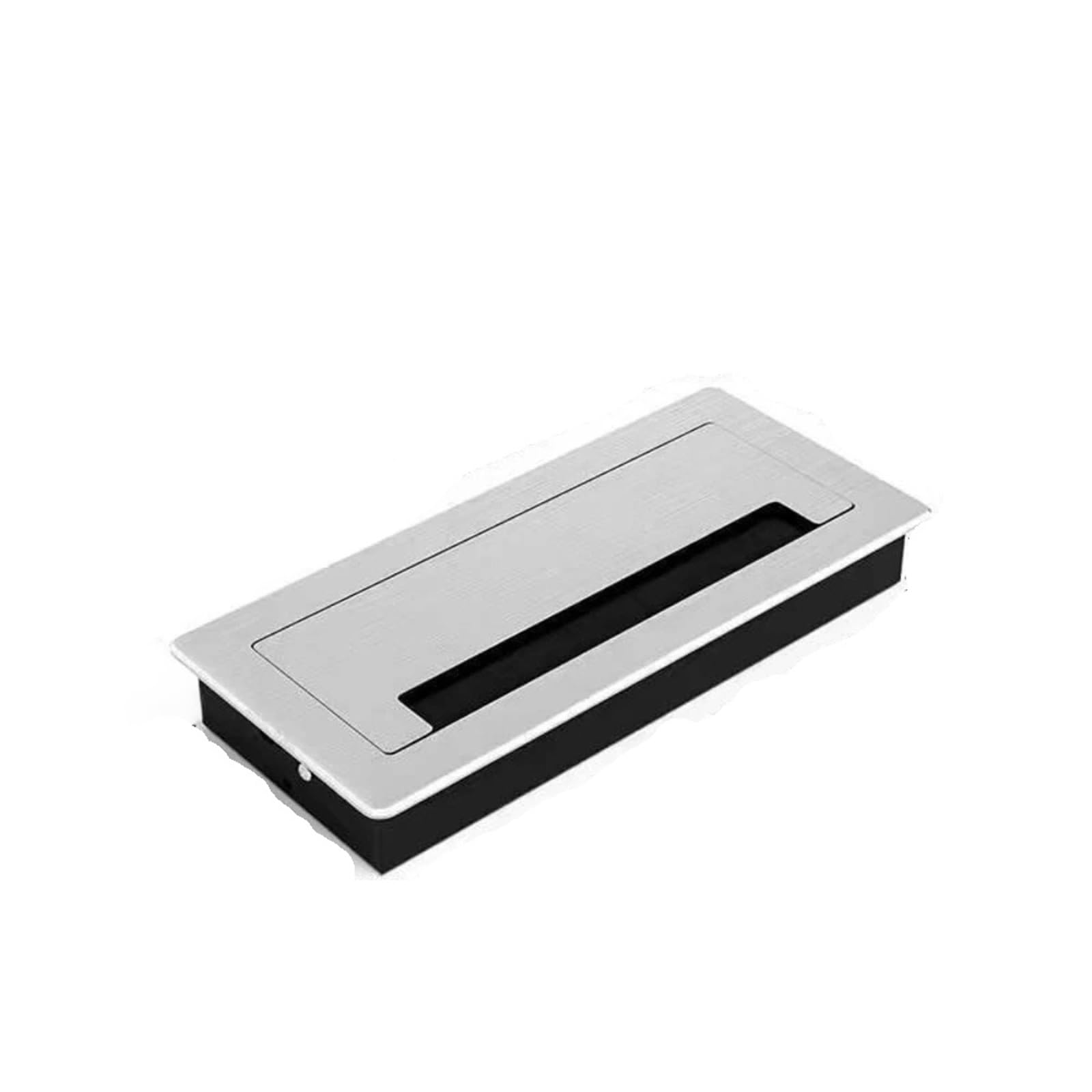 Cubreagujeros Escritorio Organizador de cables for escritorio, caja orificios for, aleación aluminio, for gabinete TV, placa cubierta rectangular, computadora oficina(Grey,90x500mm)