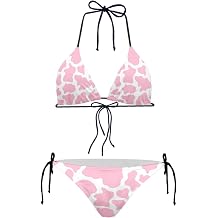 JEOCODY Women's High Waist Halter Bikini Set Two Piece Swimsuit String Triangle Bikini Set
