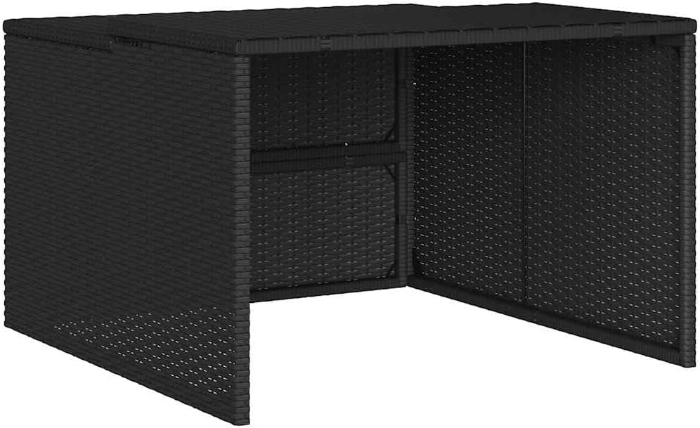 vidaXL Robot Mower Garage, Outdoor Lawn Mower Storage, Garden Storage Small Shed for Lawn Mower, Robot Mower Carport, Lawn Mower Shelter, Black Poly Rattan