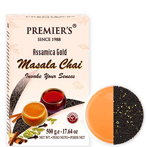 Image of PREMIER'S Masala Chai Carton Pack 500g (CTC Leaf Tea with Real Spices 500gms, Strong and Robust Chai, Traditional Indian Chai, 250 Cups)