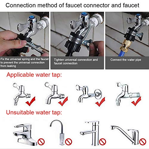 2 Adattatori Universali Per Rubinetto Da 16mm Con Morsetto In Acciaio Inox - Connettore Per Tubo Da Giardino E Lavatrice - 5