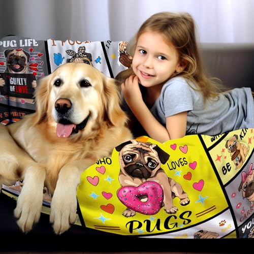 Zorkomr WERT-POYG10 Pug Dog Blanket Soft Warm Throw Blankets Best Pug Birthday Gifts For Pug Lovers Dog Blanket For Kid Women Adults,Puppy Blanket Bed Sofa Couch Christmas Decor 50 Inchx40 Inch thumb #2