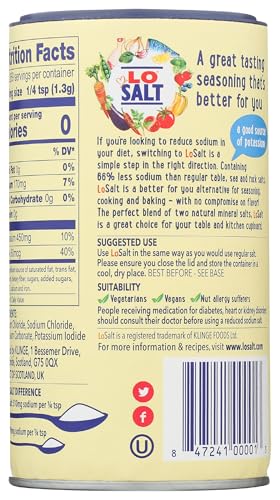 Image of Losalt, Salt Iodized Reduced Sodium, 12.3 Ounce