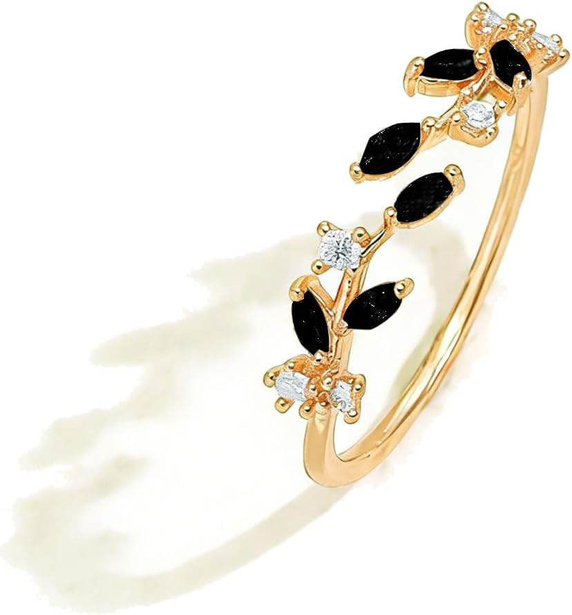 Dainty Rings Open Adjustable Ring Leaf Ring for Women Dainty Stackable Rings for Women