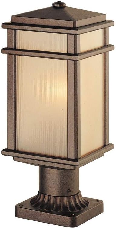 Feiss OL3407CB Mission Lodge Outdoor Post Lighting, Bronze, 1-Light (7"W x 16"H) 150watts