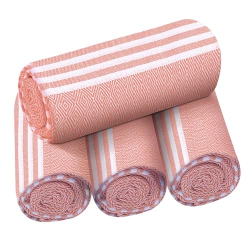 DESTIN HOME Juego de 4 toallas turcas de playa de algodón peshtemal de 36 x 71 pulgadas, suaves, ligeras, de secado rápido y absorbentes, para playa, piscina, spa, picnic, viajes o baño, toallas