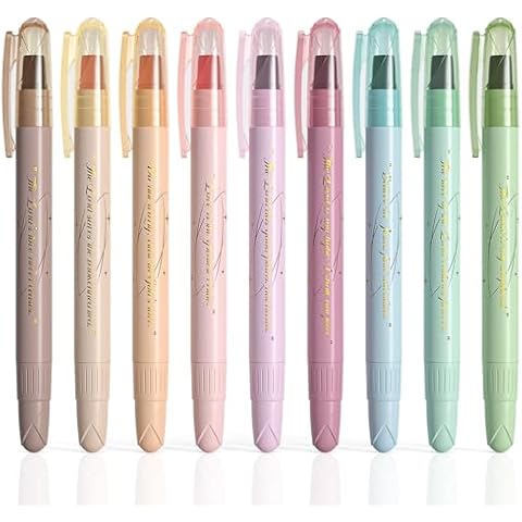 WEMATE Bible Highlighters No Bleed, 9PCS Assorted Colors Gel Highlighters Set, Cute Bible Study Supplies for Scripture Marking, Color Coding & Book Highlighting Cover