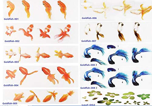 9 vellen 3D hars koi vis schilderij sticker | goudvis stickers met 3D-effect | Koi vijver transparante folie | vulmateriaal voor kunsthars (9 vellen)
