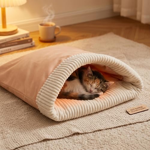 Sac couchage pour chat et petit chien beige pour intérieur - 3