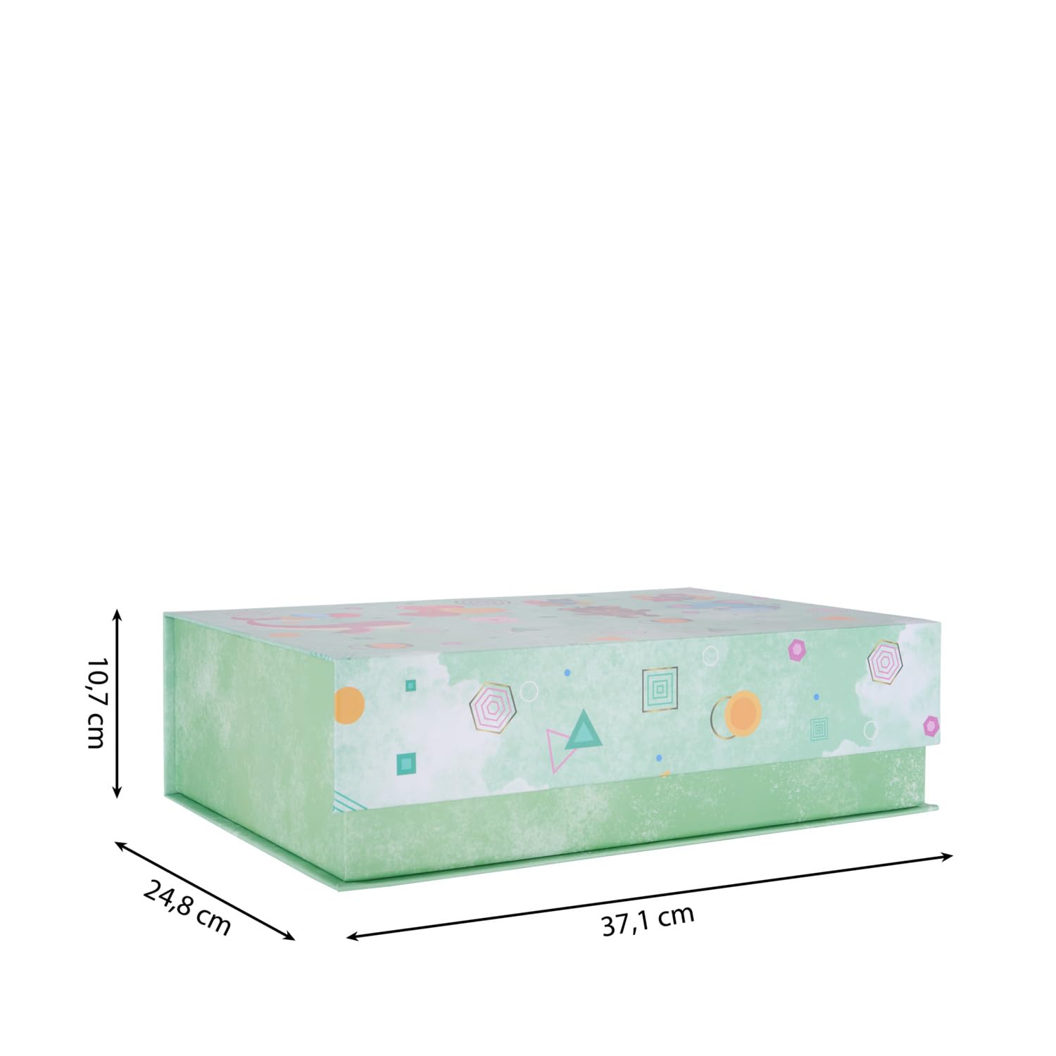 Idena 30477 - Boîte cadeau avec couvercle magnétique à charnière, 2 pièces de tailles différentes, Boîtes cadeau pour enfants en rose et menthe