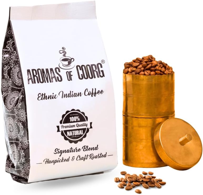 AROMAS OF COORG Signature Blend Medium Filter Coffee | Medium Dark Roast With 80% Coffee 20% Chicory (Medium 200 Gram) | Pack Of 2