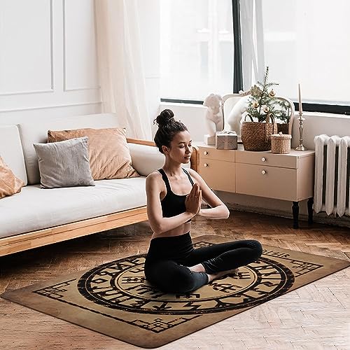 Tapis de salon Viking Vegvisir gris 100x150cm en molleton lavable