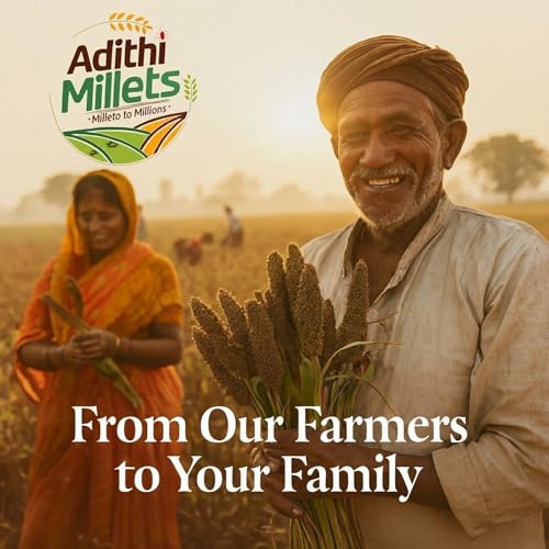 Image of Adithi Unpolished Browntop Millet Rice - Low Glycemic Index 21 make healthy Gluten-Free Choti Kangni /Andu Korralu | Fiber & Protein Rich Grains that cooks in 6-8 minutes, Net weight 900g pack of 2.
