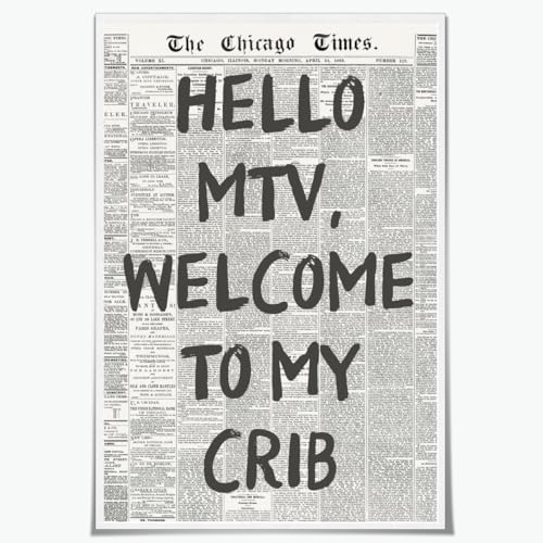Trendy Fun Quote Wall Art Hello MTV Poster 12x16 Unframed