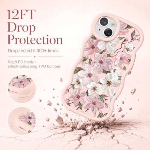 Aurorastar Magnetic for iPhone 15 Case Flower Pink Cute Wavy Frame by Aurorastar - Used condition - Image 4