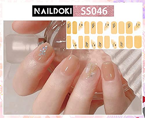 Naildoki Nail Stickers 6 Sheets X 22 Pieces Full Wraps Nail Polish Strips, Self-Adhesive Gel Nail Art Decals For Women Girls #TOP3