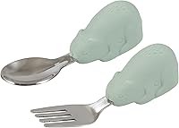 Vista 1 de Tiny Twinkle Easy Grip - Juego de utensilios para niños pequeños, cuchara y tenedor, sin BPA ni ftalatos, cubiertos para niños con mango
