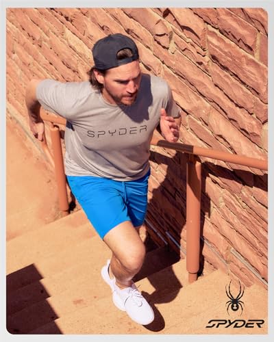 Spyder Athletic Mens T Shirt - Moisture Wicking Performance Ultra Soft Short Sleeve Running Gym Workout Shirts for Men4
