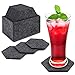 Produktbild MENNYO Untersetzer Gläser 14er Set, Filzuntersetzer in Hexagon Filz Glasuntersetzer mit Aufbewahrungsbox, Untersetzer Filz Getränkeuntersetzer Coasters für Heiße Tassen, Töpfe,Teetassen, Schwarz